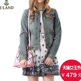 代购ELAND韩国衣恋新品修身短款牛仔外套EEJJ52301R专柜正品