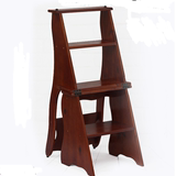 纯免组装全实木楼梯凳 两用折叠梯椅家用木梯子