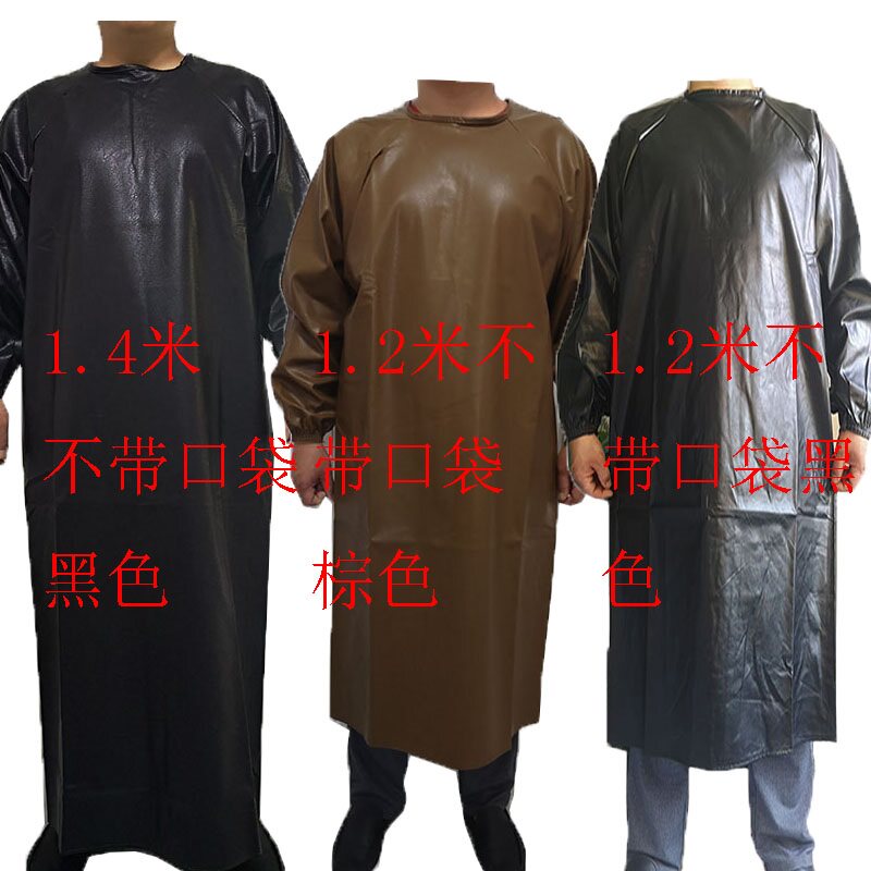 Waterproof leather apron back cover apron print male and female breathable textile long semi-characteristic wipe painting cooking work anti-dirty