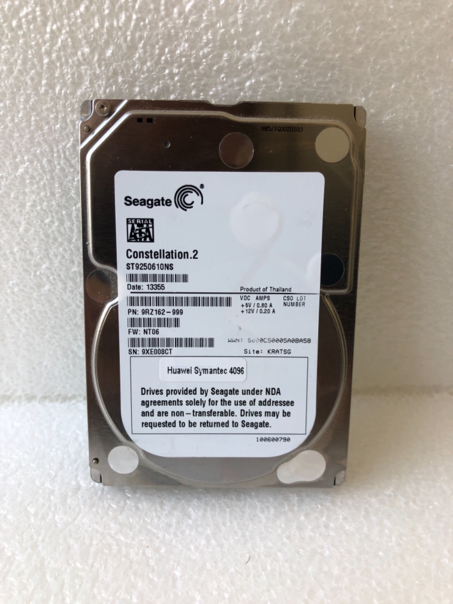 Seagate server hard drive ST9250610NS 250GB 4096 sata 2.5 inch