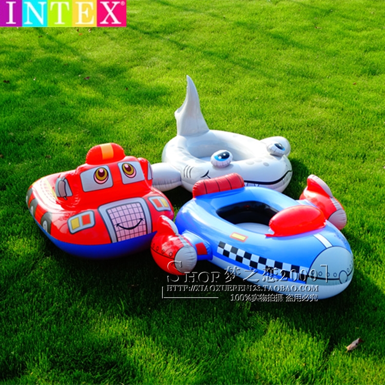 Childrens swimming ring Sitting circles Water inflatable boat Aircraft shark toys ride inflatable kayaks