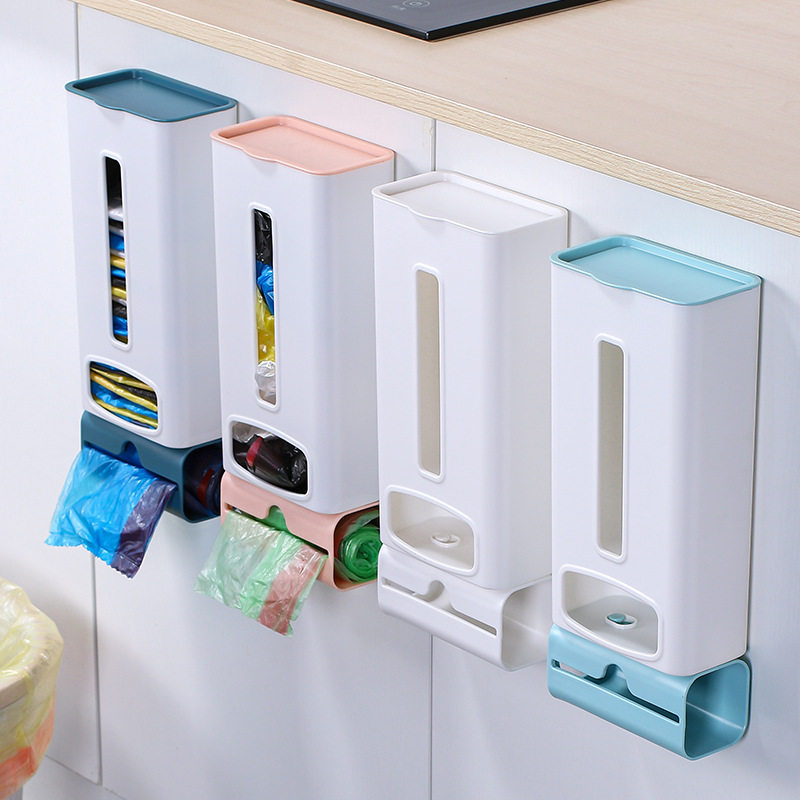 Yug patent idea no punch garbage bag collection box 2 pieces paste extraction plastic bag kitchen collection box
