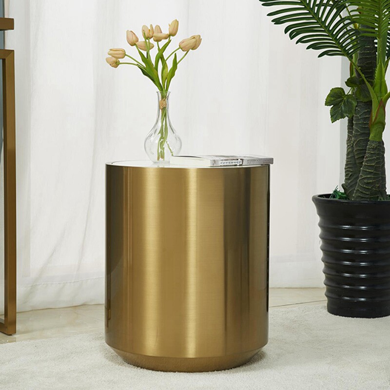 The new stainless steel brass small family living room metal lace creative fillet a few designer side a few small coffee table