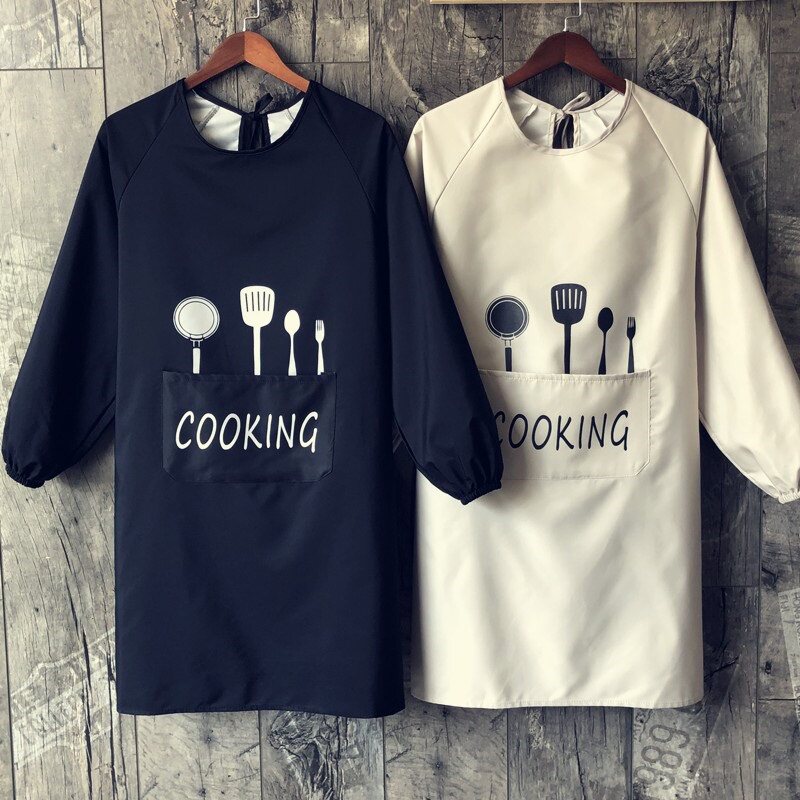 Anti-wearing hoodie workwear fashion baking waterproof Japanese-style fresh print cooking cartoon red