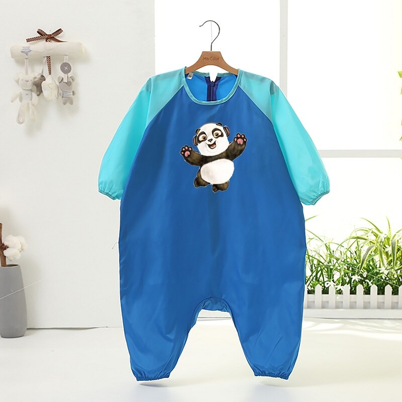 Baby eating hood waterproof jumpsuit baby crawler children draw a full body anti-dirty crawl autumn and winter outside wear