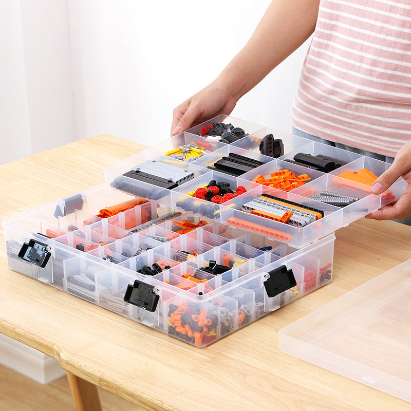Storage box Dogg parts box component box tool toy box double-layer building blocks classification sorting box