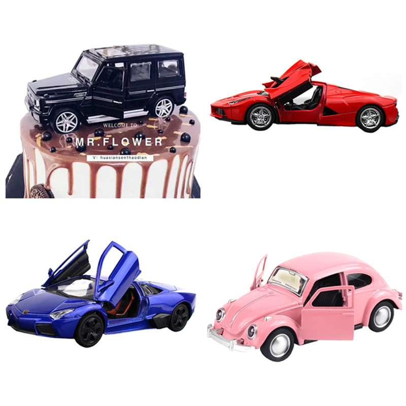 Male off-roader red sports car pink classic car cake ornament birthday car model baking decoration
