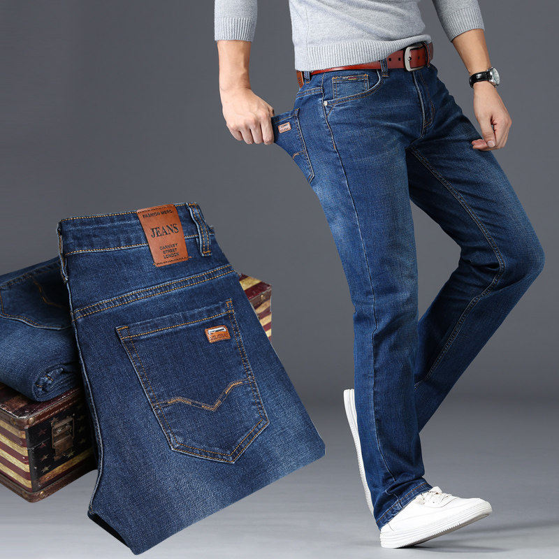 Summer thin dark jeans mens straight straight size straight straight straight high-end casual trousers spring and autumn pants spring and autumn
