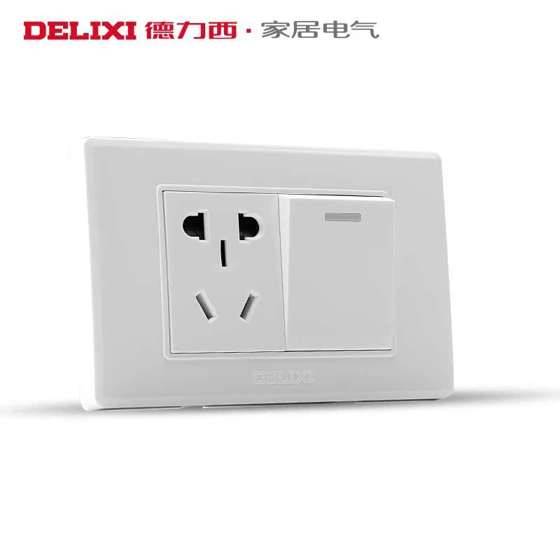 One open five-hole switch socket single-control rectangular 118 type original 10A three-hole with switch socket home
