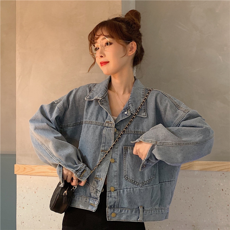 2021 new denim jacket womens summer thin loose Korean version of denim spring and autumn short fashion ins