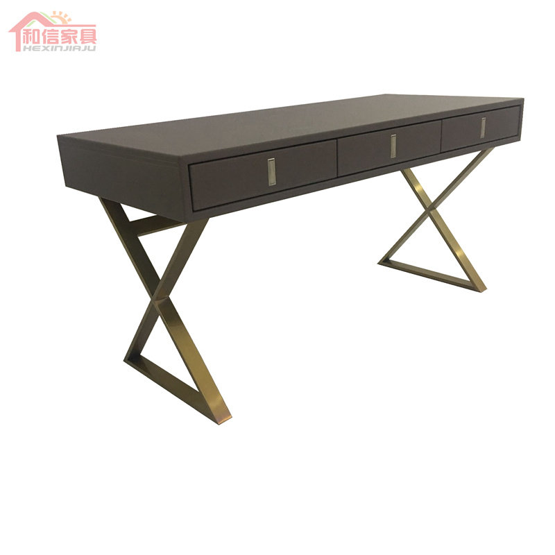 Stainless steel desk simple home bedroom with drawers student budget bedroom table multi-function desktop computer table