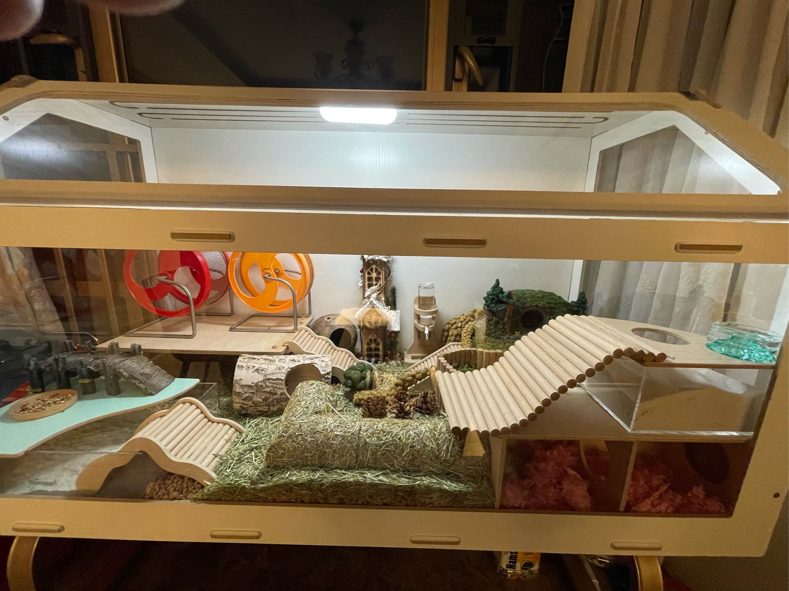 niteangel艾特 仓鼠多居室侏儒熊躲避屋小窝迷宫多格木制玩具用品