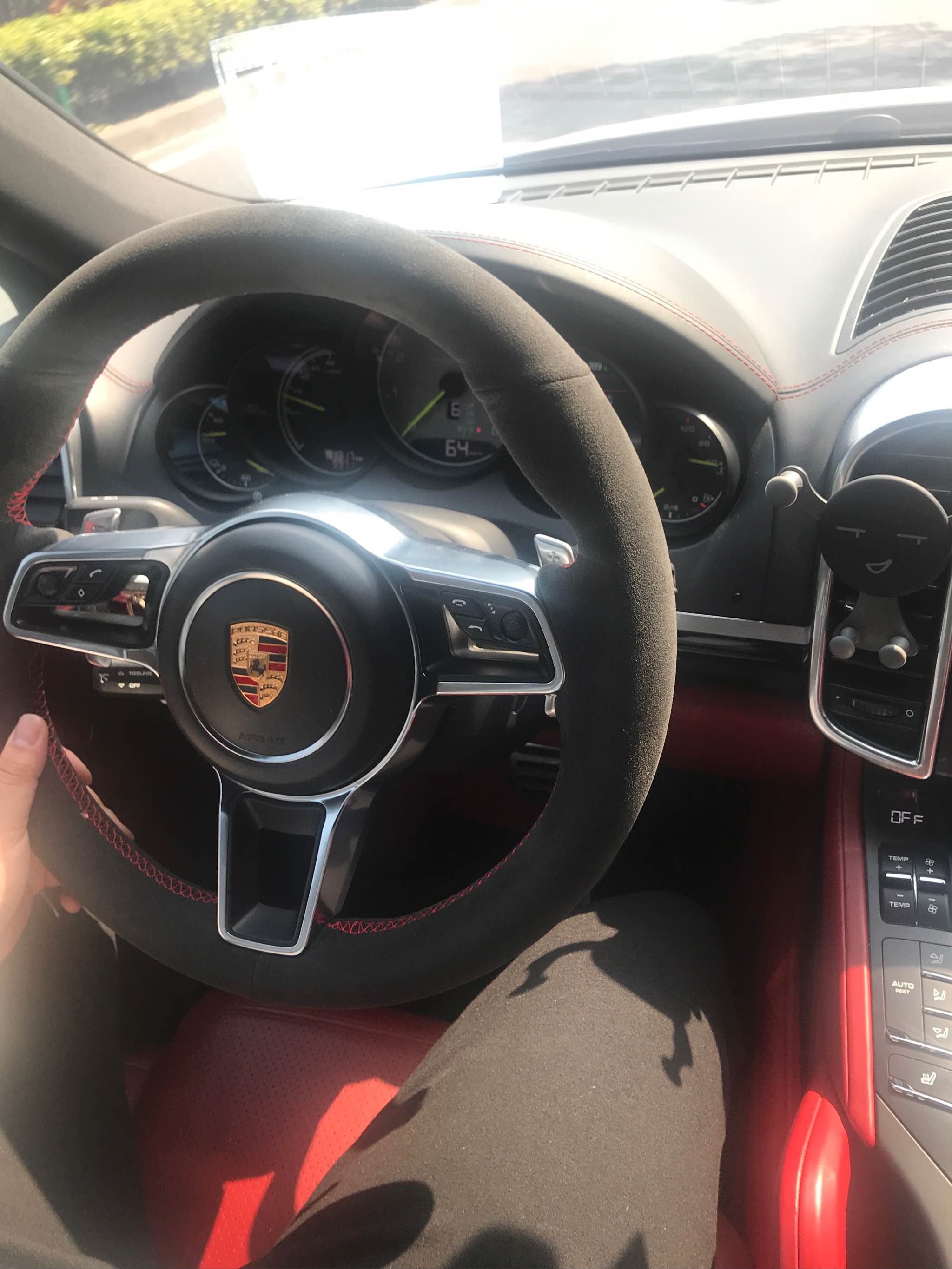alcantara保时捷翻毛方向盘套适用卡宴macan/911帕拉