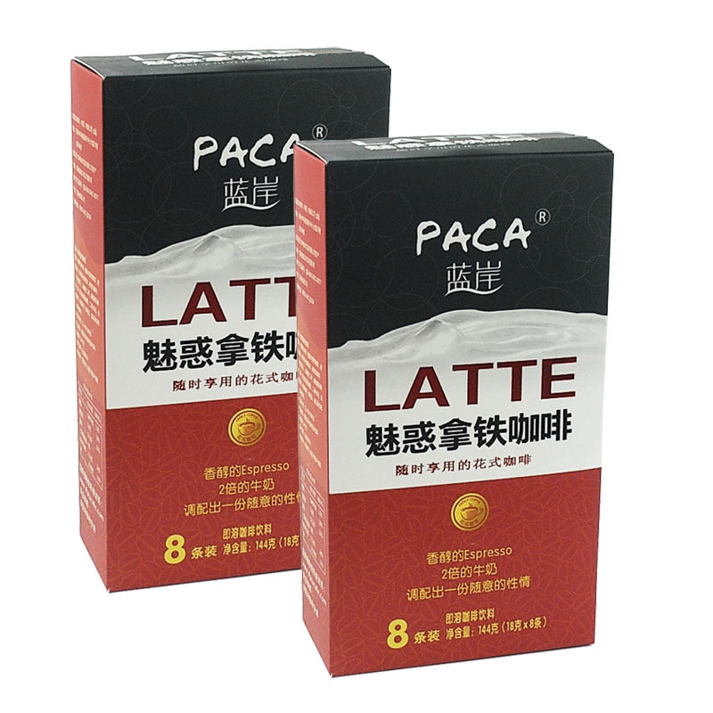 蓝岸咖啡 花调魅惑拿铁味花式咖啡 速溶咖啡144g x 2盒 拿铁味