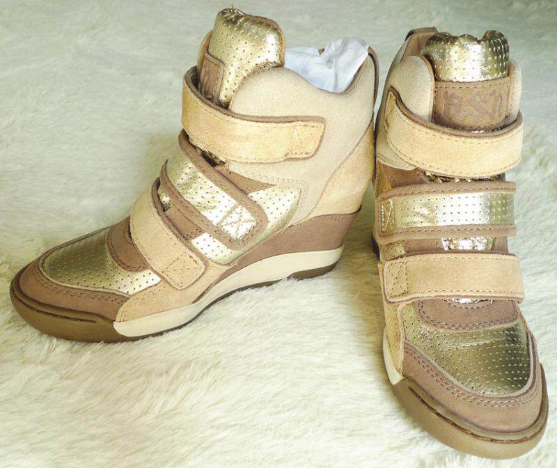 Spot Meidai ASH high heel heel increase sports casual womens shoes magic tape buckle code special price