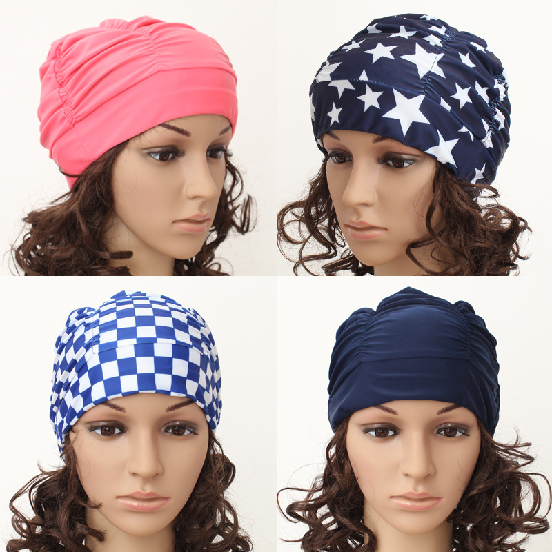 Free shark Korean fashion cloth folds large size long foam hot spring cloth swimming cap men and women general not le