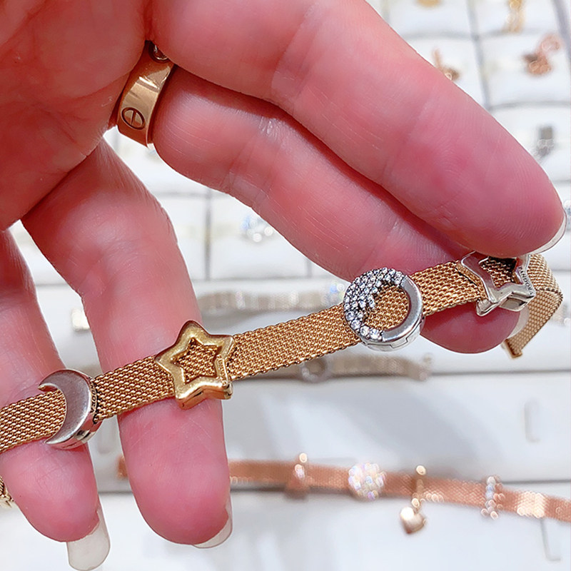 (Clearing) Pandora Pandora official website 925 silver Reflexions silicone fixed string bead bracelet girl