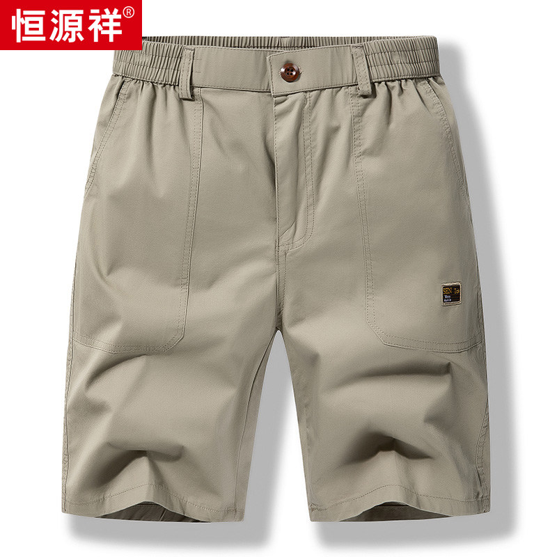 Hengyuanxiang middle-year-old shorts mens long velvet cotton loose big size casual five-point pants dad dress summer wear big pants