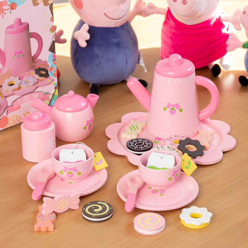 New Years birthday gift simulation cake young children wooden cut music girl home kitchen little princess toys