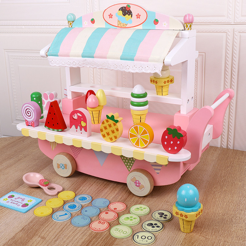 Childrens Cake Toy Set Girl Cechle Girl 3-5 year old fruit ice cream cart 6-8 birthday present