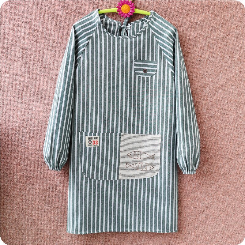 Anti-wearing hooded apron good-looking mother adult cotton band sleeves Korean fabric creative old-fashioned baked waterproof women.
