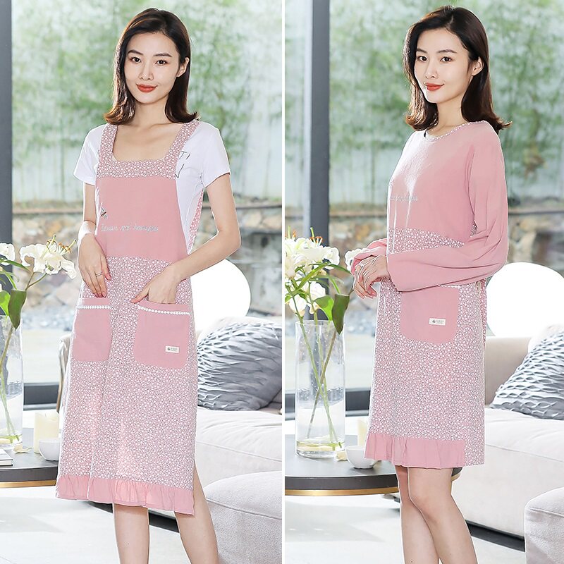 Kitchen with sleeve bib small apron anti-dressing European hotel couple stylish thick waterproof restaurant personality