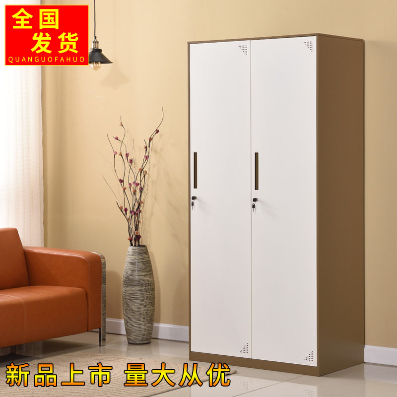 The new thickened iron cabinet 2 two-door locker staff locker sauna home with lock for wardrobe locker box