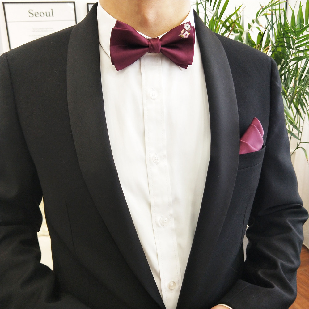 Hyde Park original wedding groom bridesmaid suit Korean version of The English version of the red mens bow tie