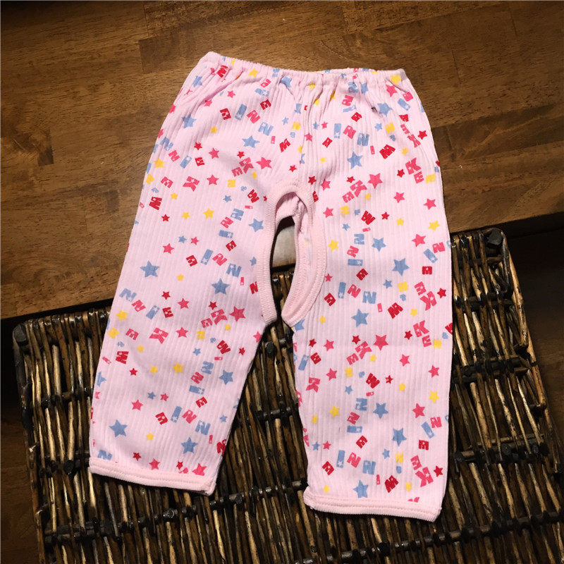 Childrens pants cotton girl open pants baby pants baby pants pink pants pants 9 points pants spring and summer