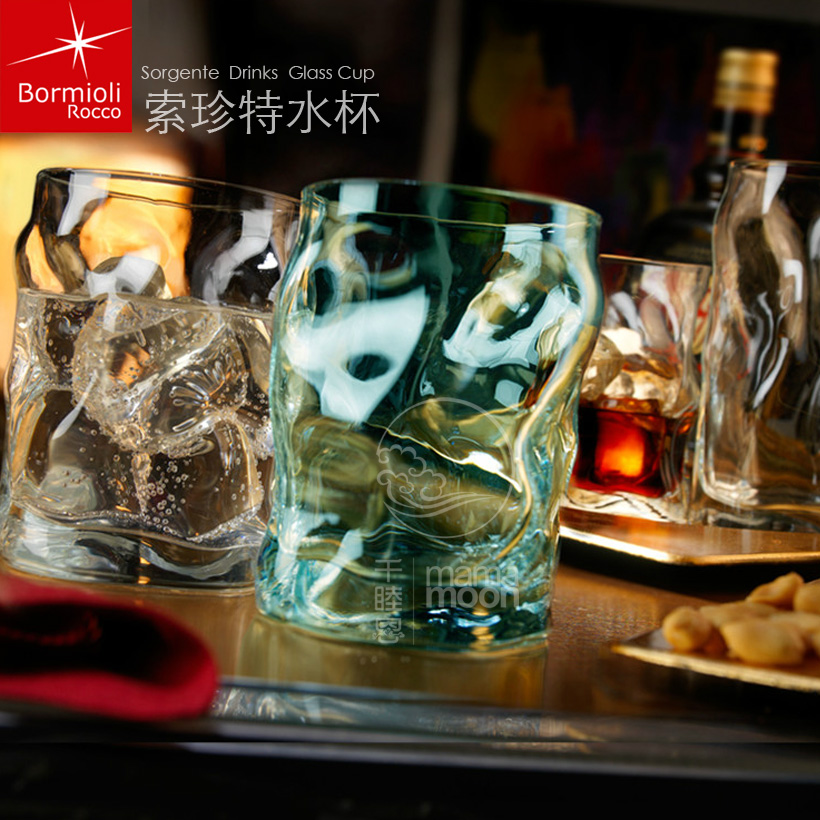 Chi-Yuan Creative Fashion Cool Glass Juice Cup Colored Water Cup Couples Cup Wave Flower Tea Cup