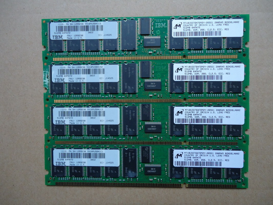 IBM Original Disassembler Memory 4447 00P5767 12R9238 4 x 512M single