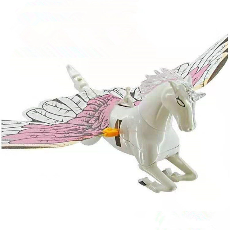 The new electric music Flying Horse hanging wire 360 degree circling Flying Horse has a light belt called the sound stall toys 1-3-6