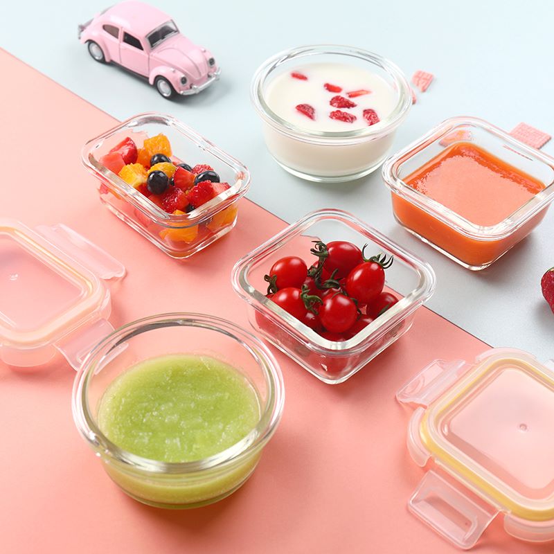 Baby supplement box baby glass storage frozen cookable cake storage bowl preservation box tool set