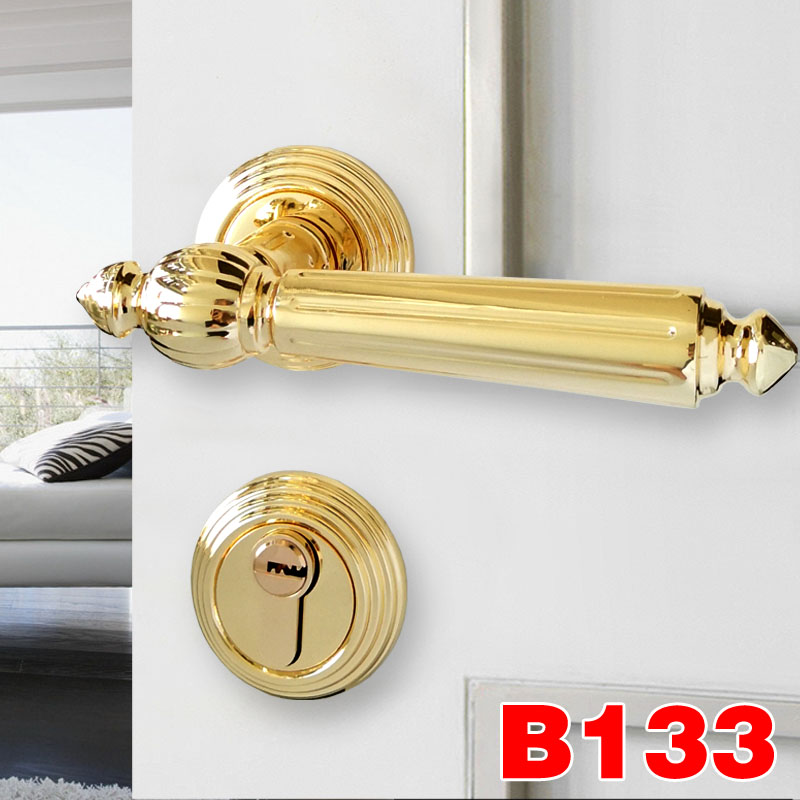 European door lock indoor bedroom solid wood door gold lock home door lock universal silent wooden door lock handle