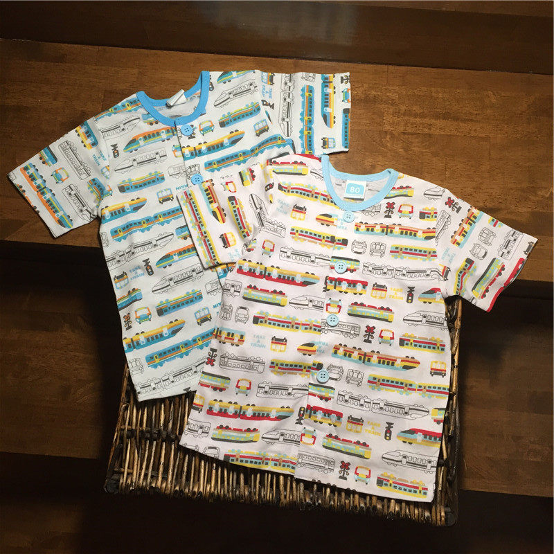 Baby short-sleeved T-shirt male treasure half-sleeve cardigan boy T-shirt top short t childrens clothes pajamas home clothing summer