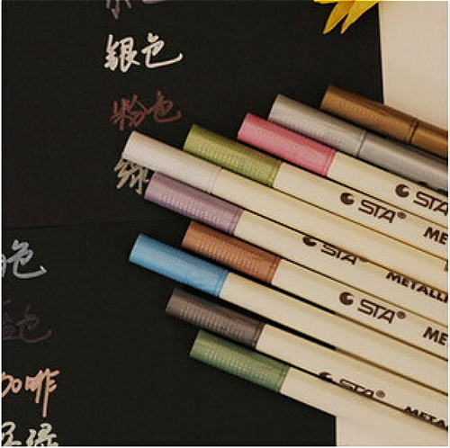Korean writing stationery Star metal color pen Mark pen Paint pen Greeting pen 10 colors