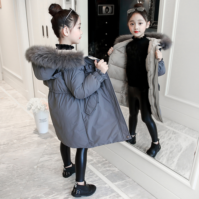 Girls autumn and winter coat thick net red Pike cotton clothing down cotton wool 10 girls in the childs 12-year-old