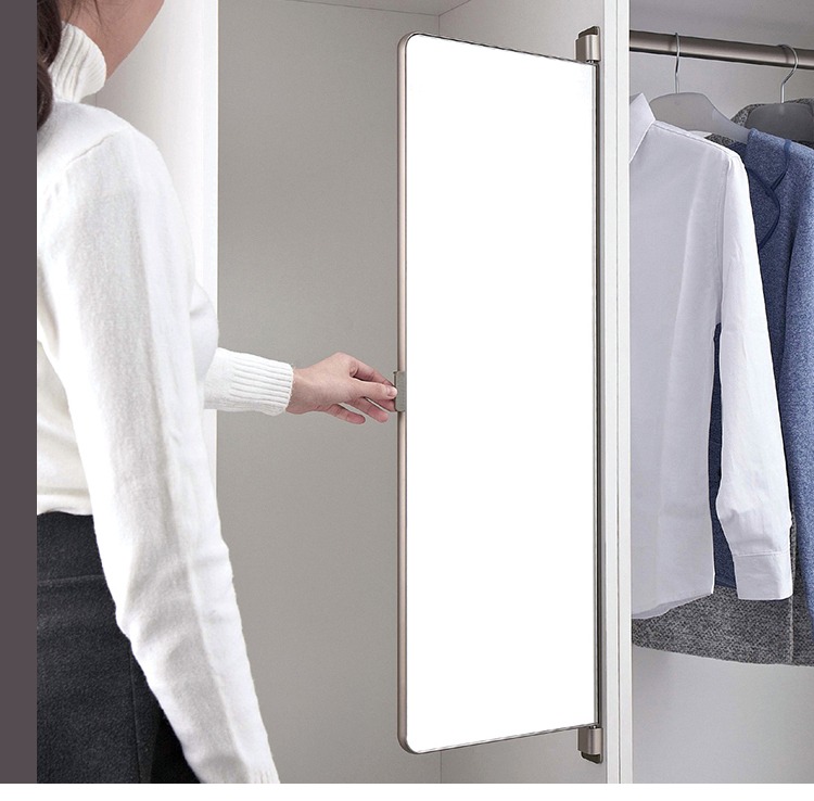 The curve screen to open the wardrobe mirror inside the sliding mirror fitting mirror wardrobe set rotating full-body mirror folding dressing mirror