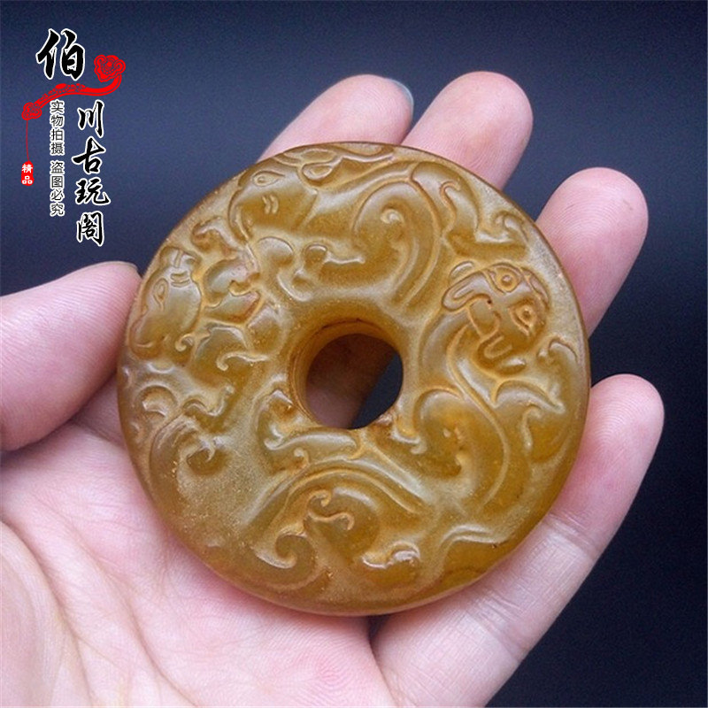Gao ancient jade imitation Han Dynasty warring countries antique jade jade pendant old jade put a pendant pendant piece safe buckle