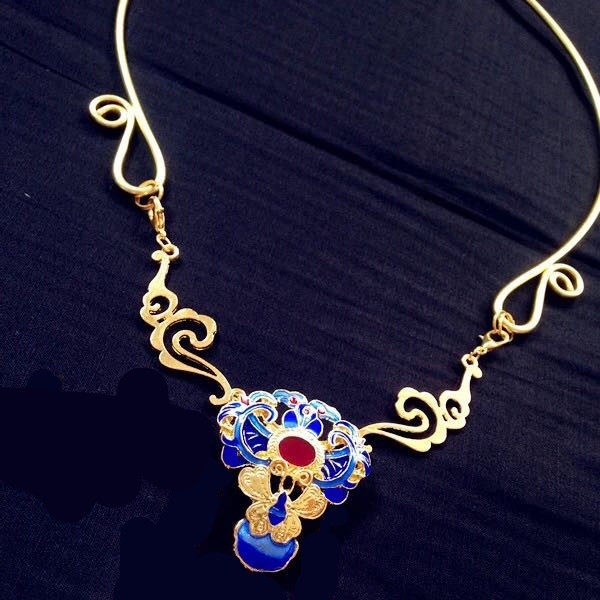 Gufeng Chinese-style Chinese clothing bride necklace necklace material bag jewelry show with jewelry novice material bag