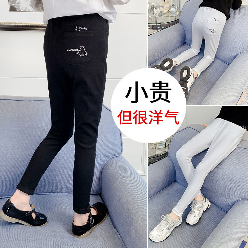 Girls white pants spring 2021 new spring dress Korean version of the foreign air in the big childrens casual pants trend girls sweatpants
