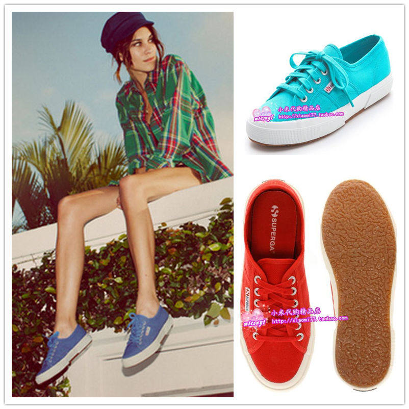 SUPERGA canvas shoes schoolgirl comfort trend flat strap low-help shoes Classic 2750 casual shoes