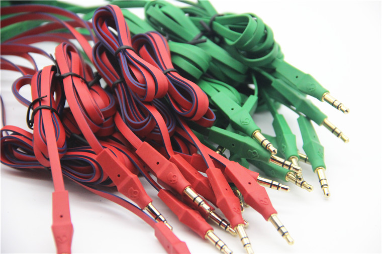 Original Skull Headphone Line Disassembly Wire DIY Headphone Wire Flat Line Headphone Line Noodle Line