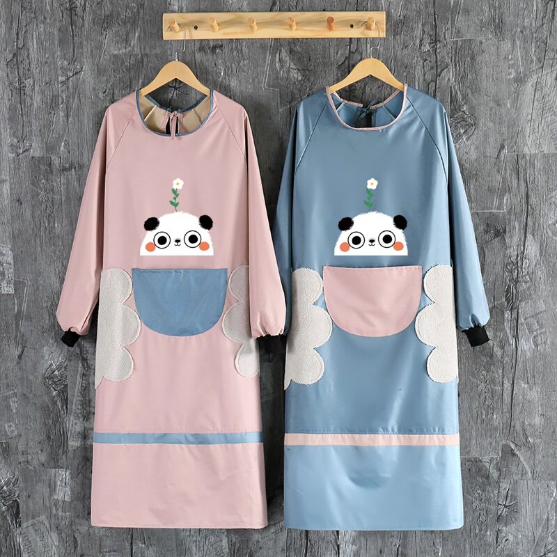 Cover back-dressing can wipe hand apron fabric large-size women painting long-sleeve trend wipe work spring fashion high-end