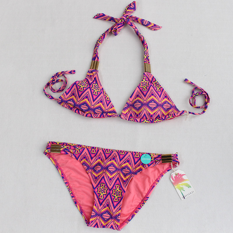 Small discount European and American strappy bikini neck triangle swimwear sexy fashion bikini bikini