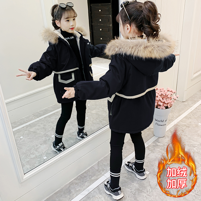Girls autumn and winter coat 2020 new Pike cotton clothing down cotton wool 12 girls in the big child 15 years old