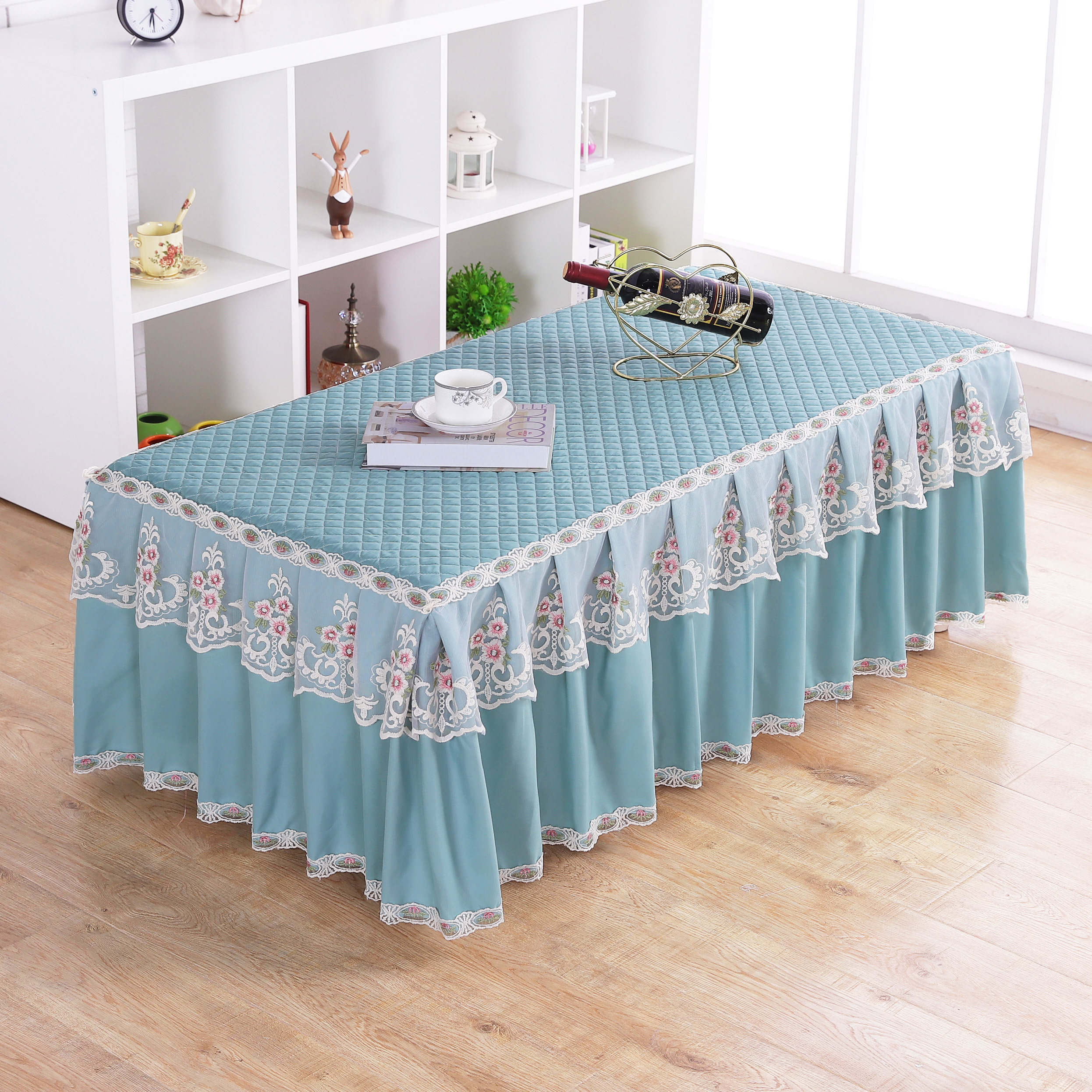 Spring and summer thin electric stove cover tea table cover mahjong hood new fabric tablecloth electric heater set roasting fire cover can be custom-made