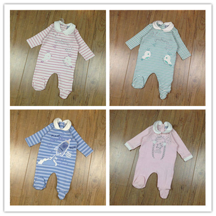 Foreign trade original single baby ha clothing pure cotton baby jumpsuit boys and girls climbing into the newborn jumpsuit multi-color