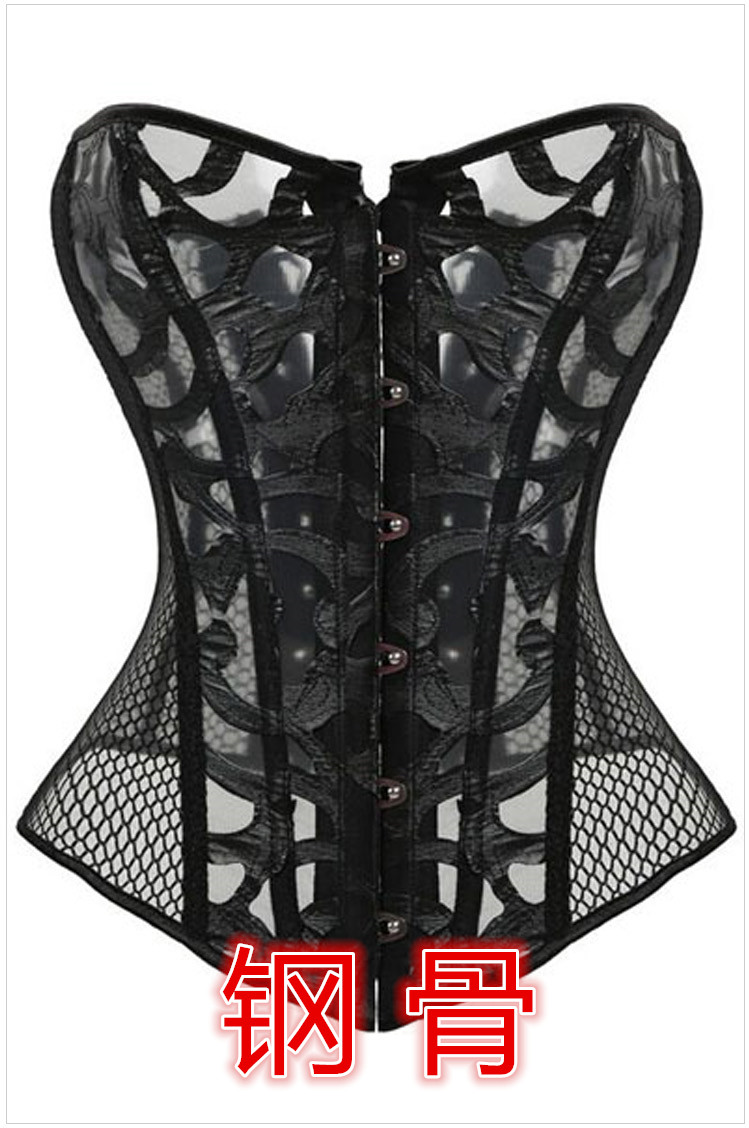 European and American court wedding dress large size steel bone-shaped body clothes breathable mesh summer thin body clothes