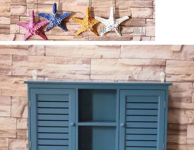 New Địa Trung Hải rèm màu xanh lưu trữ tủ Đồng hồ hộp treo tủ quần áo tủ quần áo kệ treo tường - Cái hộp
